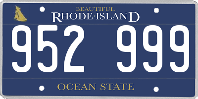 RI license plate 952999