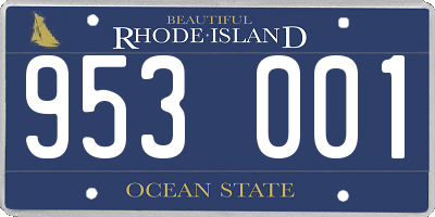 RI license plate 953001