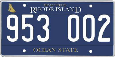RI license plate 953002