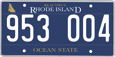 RI license plate 953004