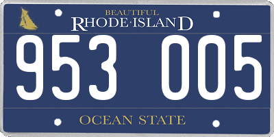 RI license plate 953005