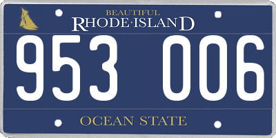 RI license plate 953006