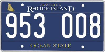 RI license plate 953008