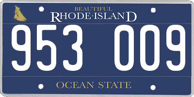 RI license plate 953009