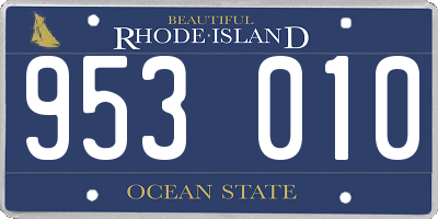 RI license plate 953010