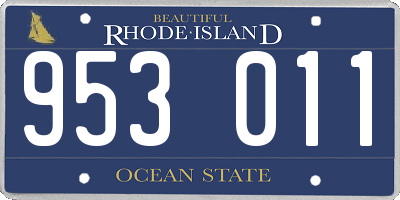 RI license plate 953011