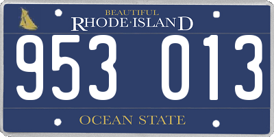 RI license plate 953013