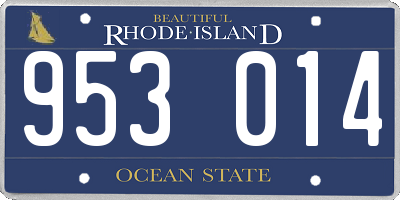 RI license plate 953014