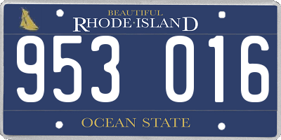 RI license plate 953016