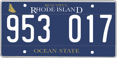 RI license plate 953017