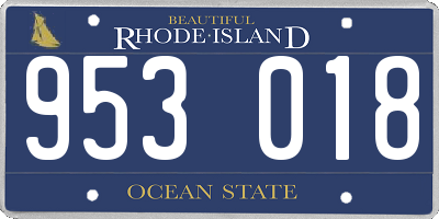RI license plate 953018