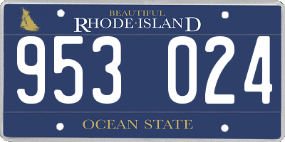 RI license plate 953024