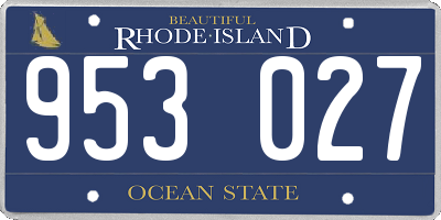RI license plate 953027