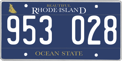 RI license plate 953028