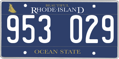 RI license plate 953029
