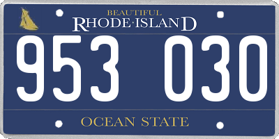 RI license plate 953030