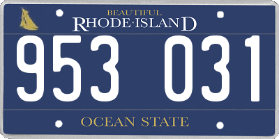 RI license plate 953031
