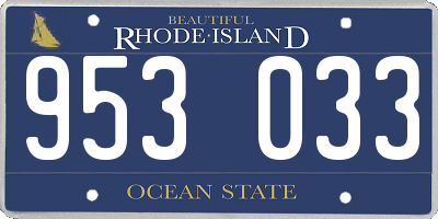 RI license plate 953033