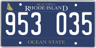 RI license plate 953035