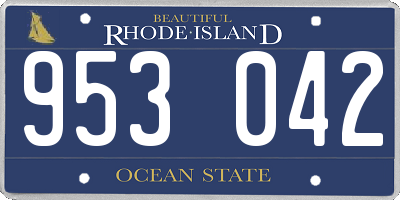 RI license plate 953042