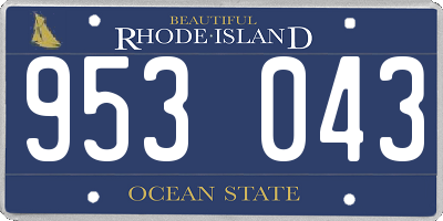 RI license plate 953043
