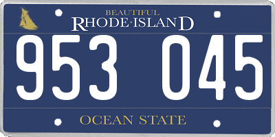 RI license plate 953045