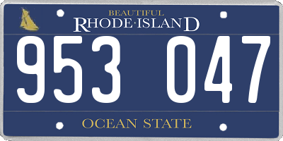RI license plate 953047