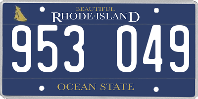 RI license plate 953049