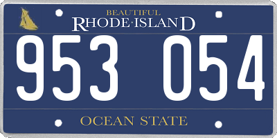 RI license plate 953054