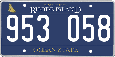 RI license plate 953058