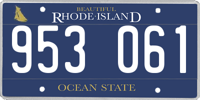 RI license plate 953061