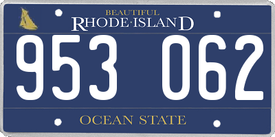 RI license plate 953062