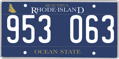 RI license plate 953063