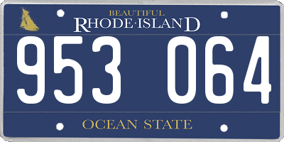 RI license plate 953064