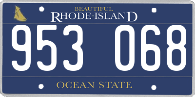 RI license plate 953068