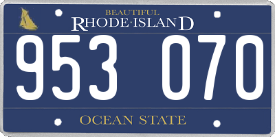 RI license plate 953070
