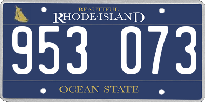 RI license plate 953073