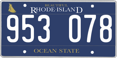 RI license plate 953078