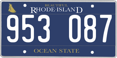 RI license plate 953087