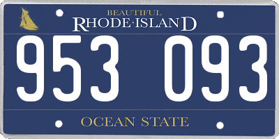 RI license plate 953093