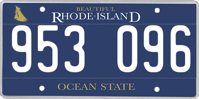 RI license plate 953096