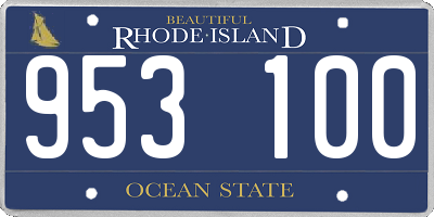 RI license plate 953100