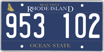 RI license plate 953102