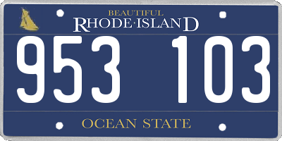 RI license plate 953103