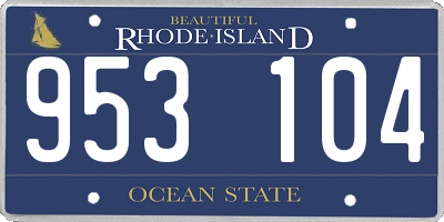 RI license plate 953104