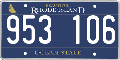 RI license plate 953106