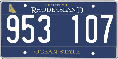 RI license plate 953107
