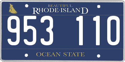 RI license plate 953110