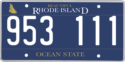 RI license plate 953111
