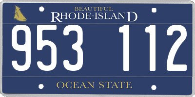 RI license plate 953112